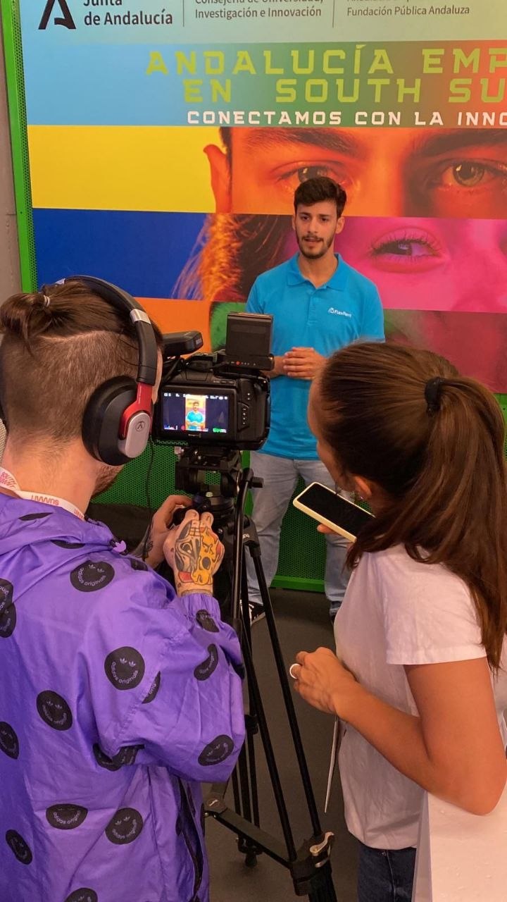 Francisco being interviewed at South Summit